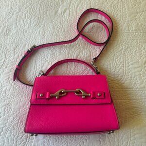 REBECCA MINKOFF Lou Top Handle Leather Crossbody In Racer Pink